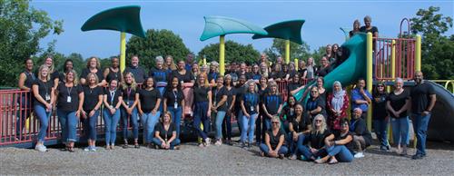 Fishburn Park Faculty and Staff on the playground
